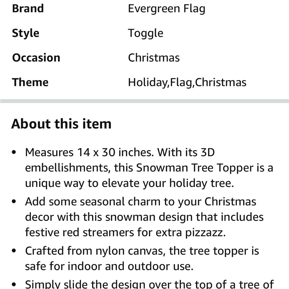 Snowman Tree Topper - Picture 2 of 3